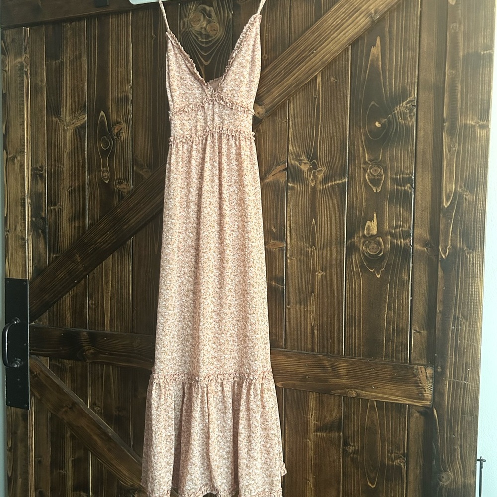 She + Sky Dusty Rose Floral Spaghetti-Strap Maxi Dress
